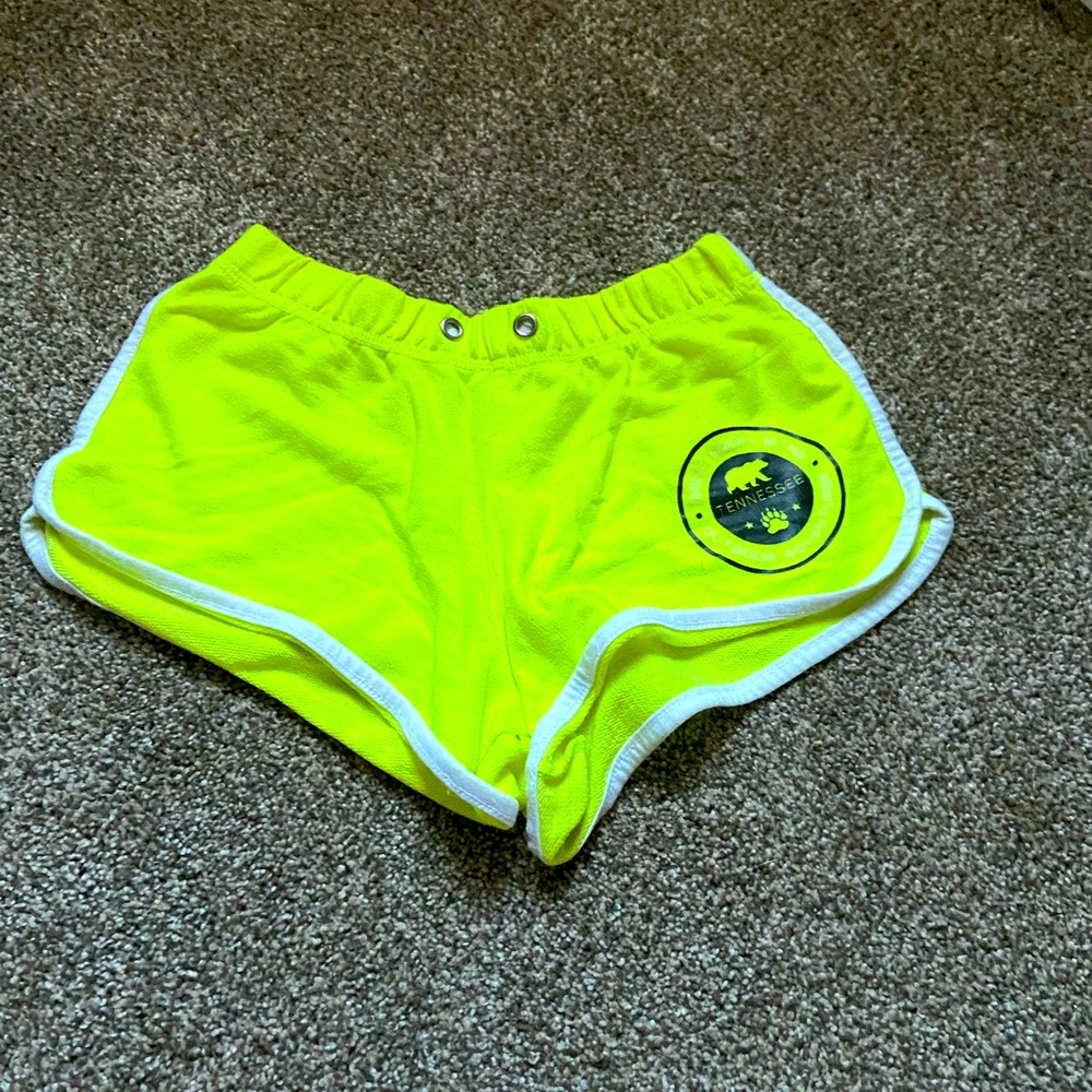 neon yellow shorts